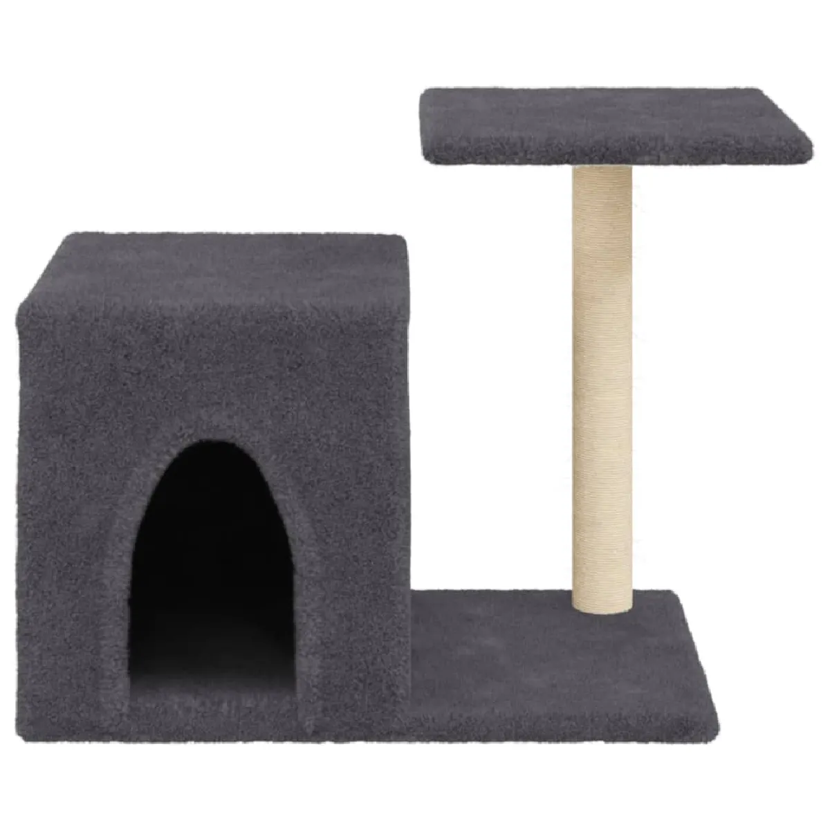 Meilleurs prix pour Arbre à chat meuble tour grimper jouet grattage grattoir escalade plateforme avec griffoirs en sisal foncé 50,5 cm gris 02_0022698