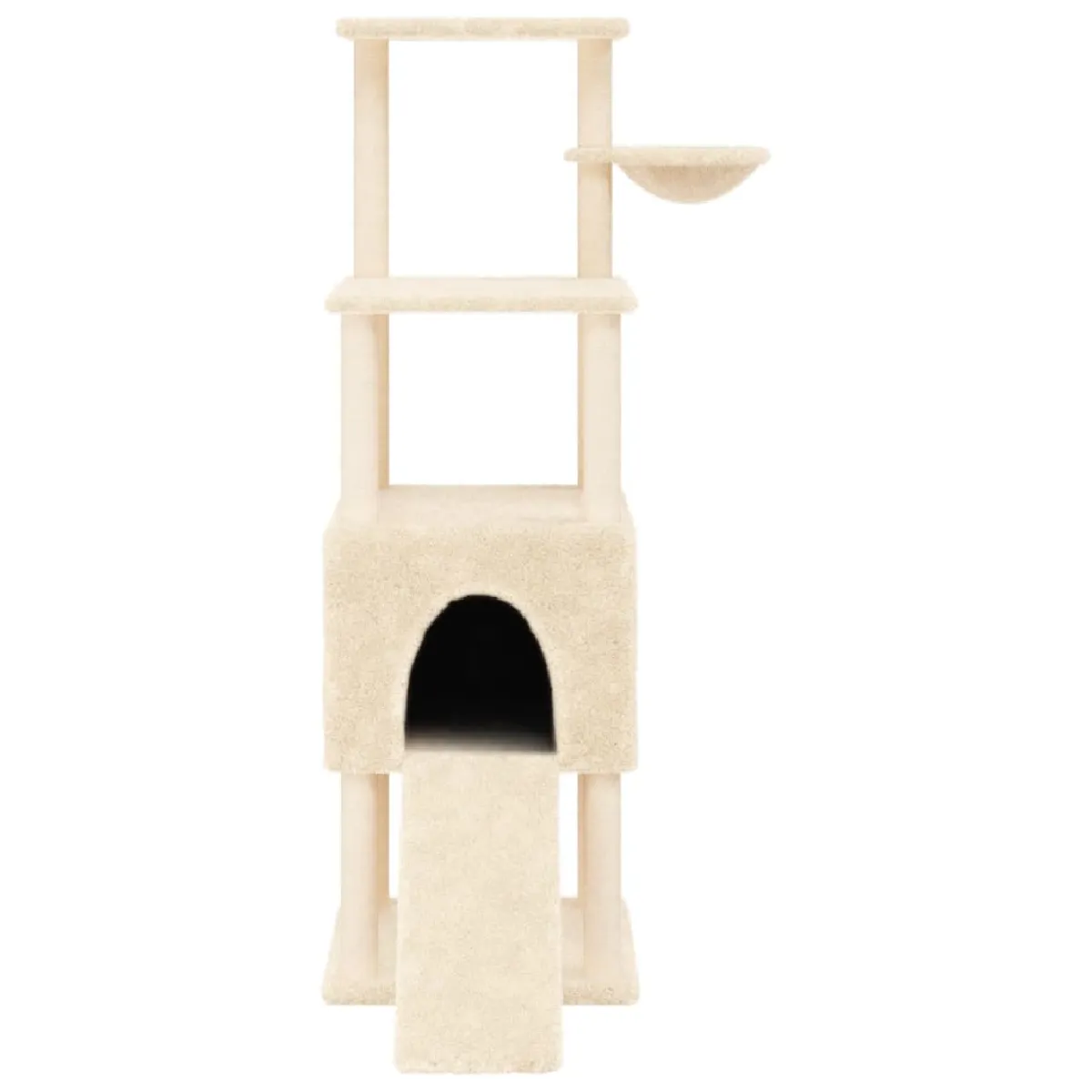 Comparer les prix de Arbre à chat meuble tour grimper jouet grattage grattoir escalade plateforme avec griffoirs en sisal 153 cm crème 02_0022482