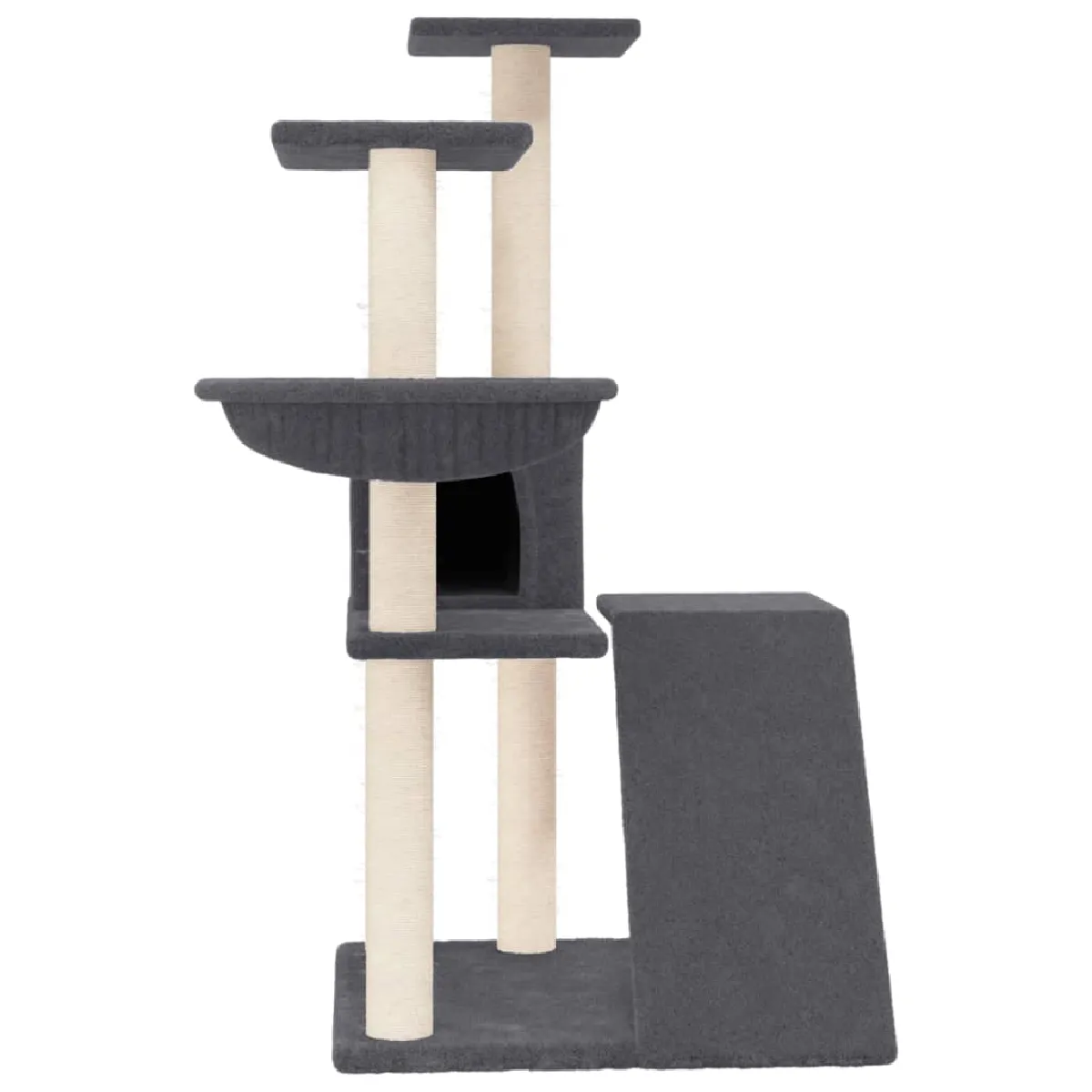 Comparer les prix de Arbre à chat meuble tour grimper jouet grattage grattoir escalade plateforme avec griffoirs en sisal foncé 94 cm gris 02_0022716