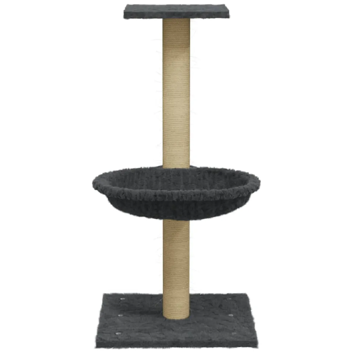 Comparer les prix de Arbre à chat meuble tour grimper jouet grattage grattoir escalade plateforme avec griffoir en sisal foncé 74 cm gris 02_0022444