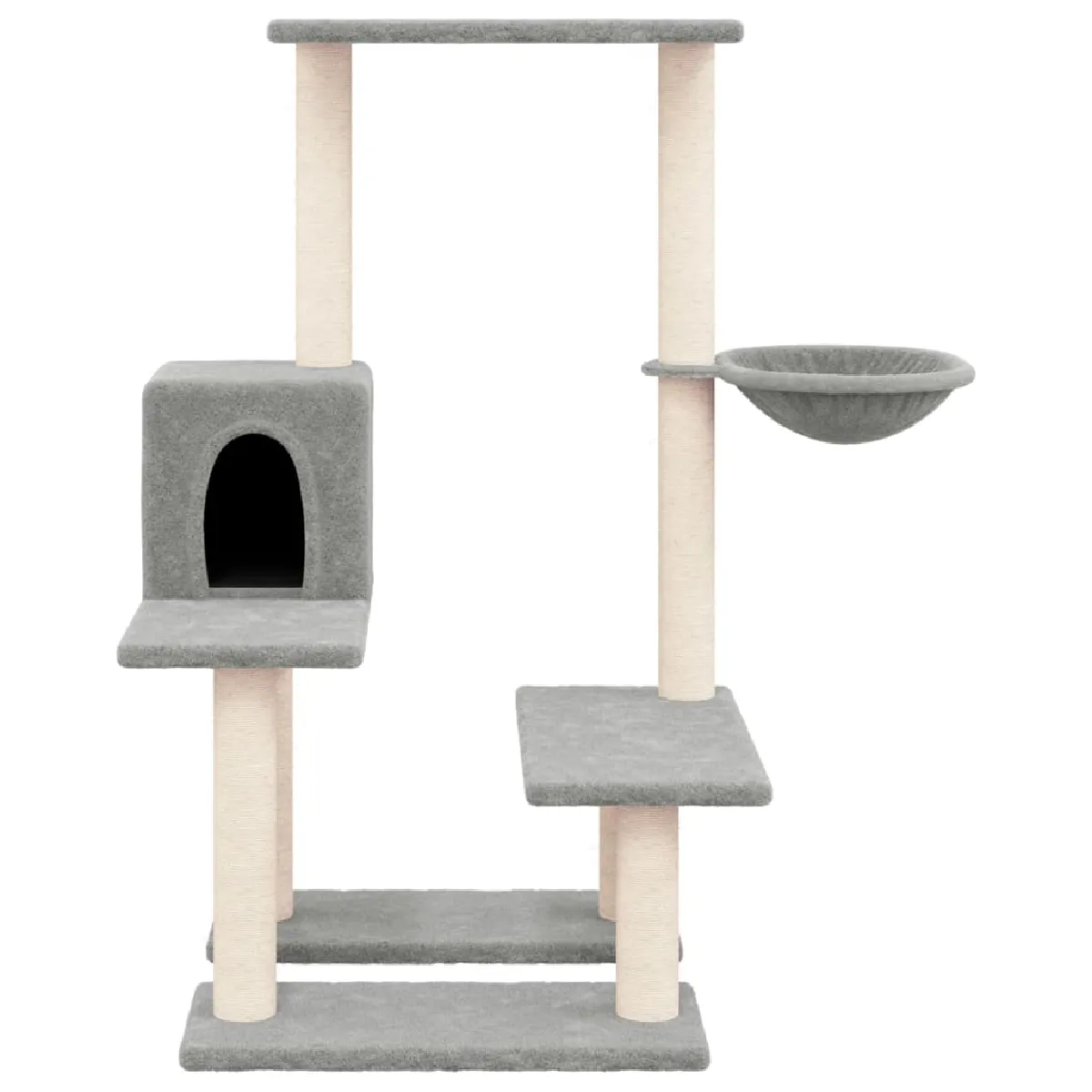 Comparer les prix de Arbre à chat meuble tour grimper jouet grattage grattoir escalade plateforme avec griffoirs en sisal clair 94,5 cm gris 02_0022629