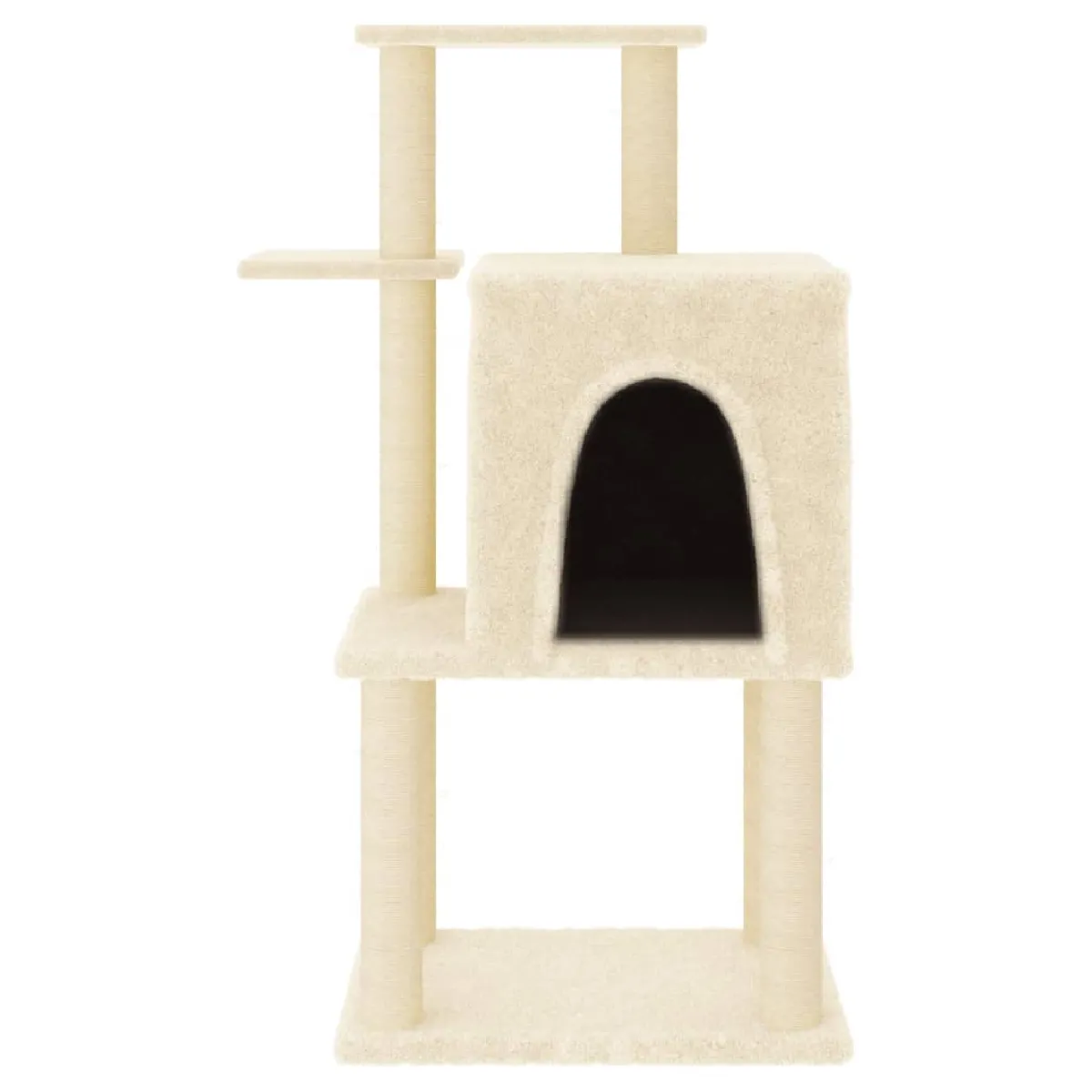 Meilleurs prix pour Arbre à chat meuble tour grimper jouet grattage grattoir escalade plateforme avec griffoirs en sisal 97 cm crème 02_0022538
