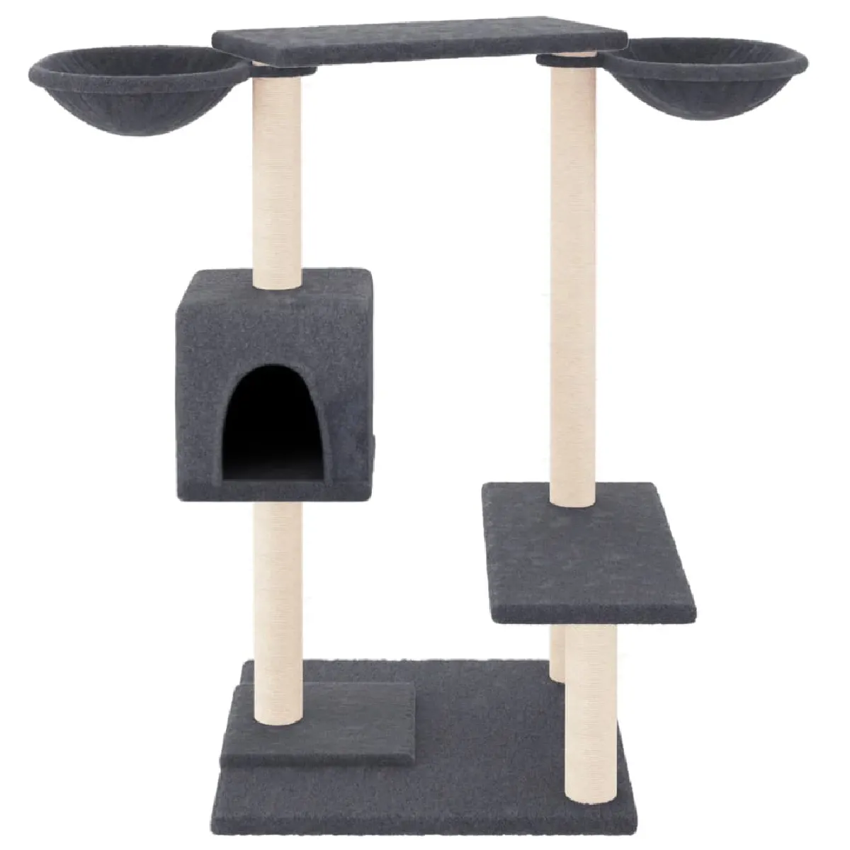 Meilleurs prix pour Arbre à chat meuble tour grimper jouet grattage grattoir escalade plateforme avec griffoirs foncé 82 cm gris 02_0022726