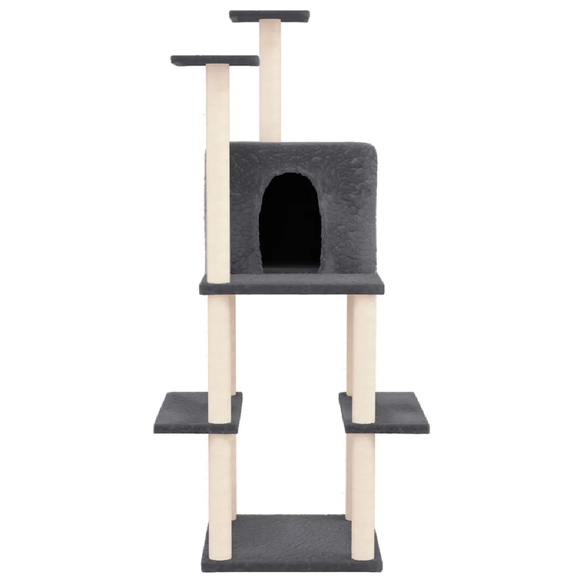 Comparer les prix de Arbre à chat meuble tour grimper jouet grattage grattoir escalade plateforme avec griffoirs en sisal foncé 144,5 cm gris 02_0022663