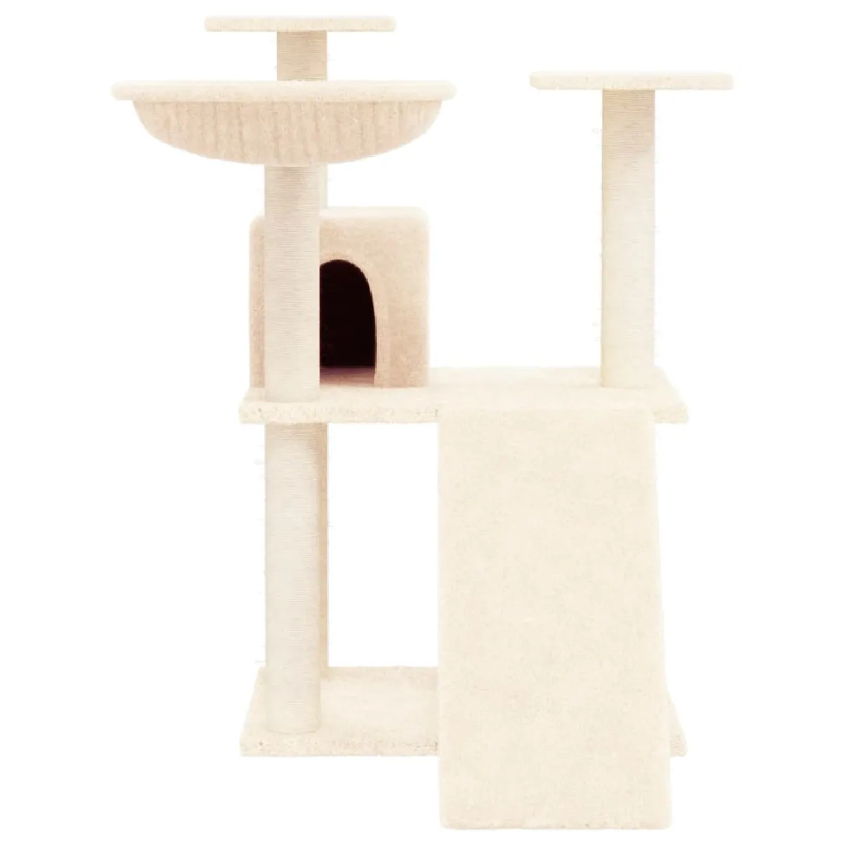 Comparer les prix de Arbre à chat meuble tour grimper jouet grattage grattoir escalade plateforme avec griffoirs en sisal 83 cm crème 02_0022526
