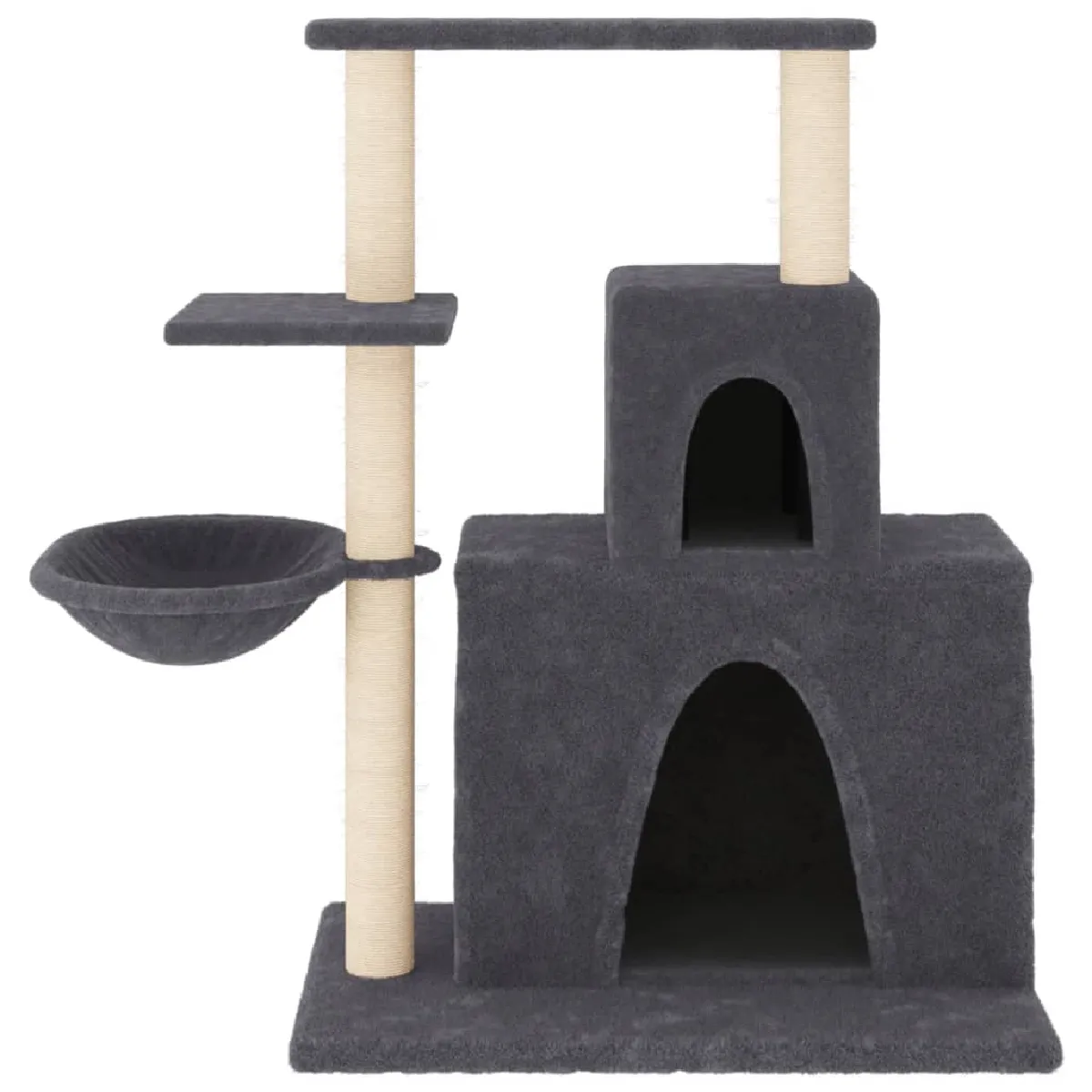 Comparer les prix de Arbre à chat meuble tour grimper jouet grattage grattoir escalade plateforme avec griffoirs en sisal foncé 83 cm gris 02_0022711