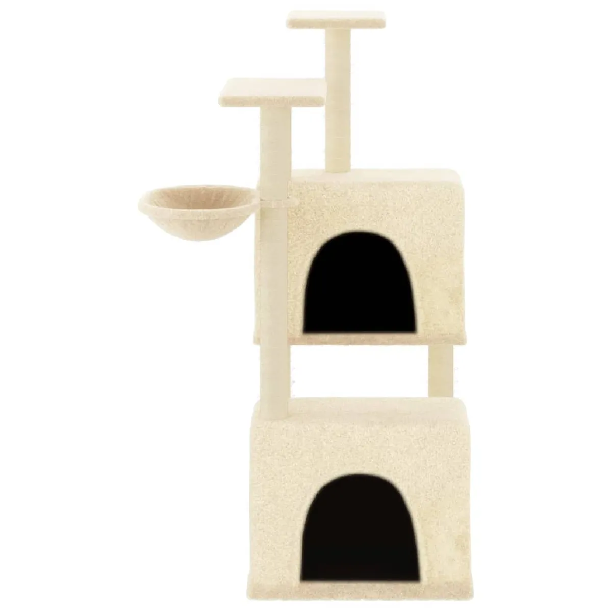 Meilleurs prix pour Arbre à chat meuble tour grimper jouet grattage grattoir escalade plateforme avec griffoirs en sisal 122 cm crème 02_0022462