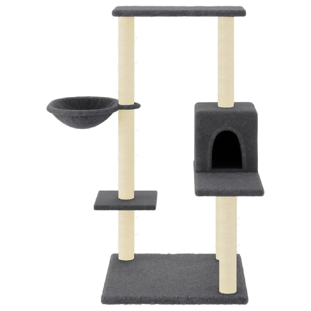 Arbre à chat meuble tour grimper jouet grattage grattoir escalade plateforme avec griffoirs en sisal foncé 95 cm gris 02_0022718