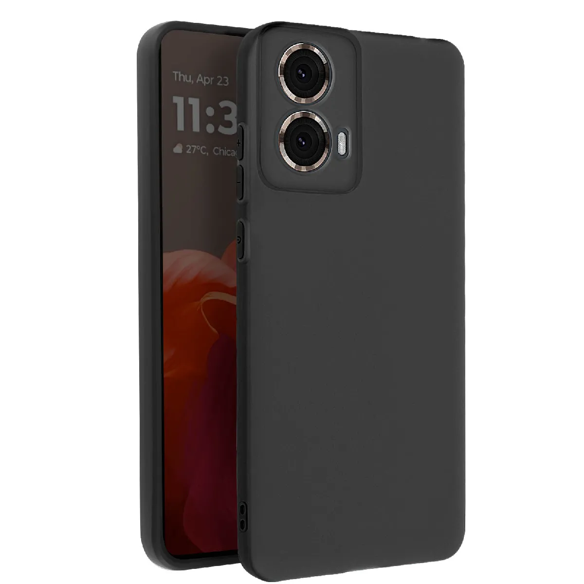 Avizar Noir Coque Pour Motorola Moto G85 Silicone Souple Mate