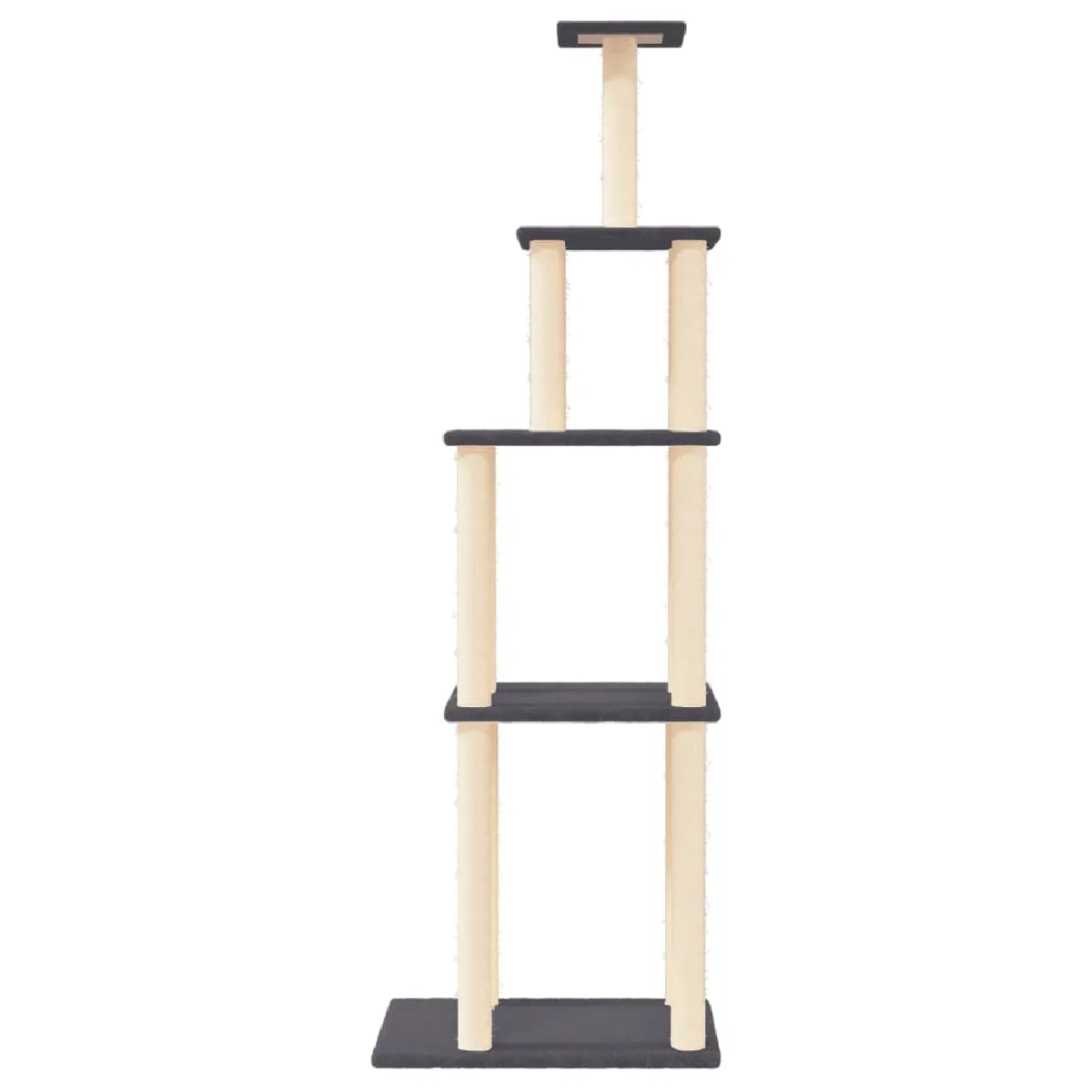 Comparer les prix de Arbre à chat meuble tour grimper jouet grattage grattoir escalade plateforme avec griffoirs en sisal foncé 183 cm gris 02_0022691