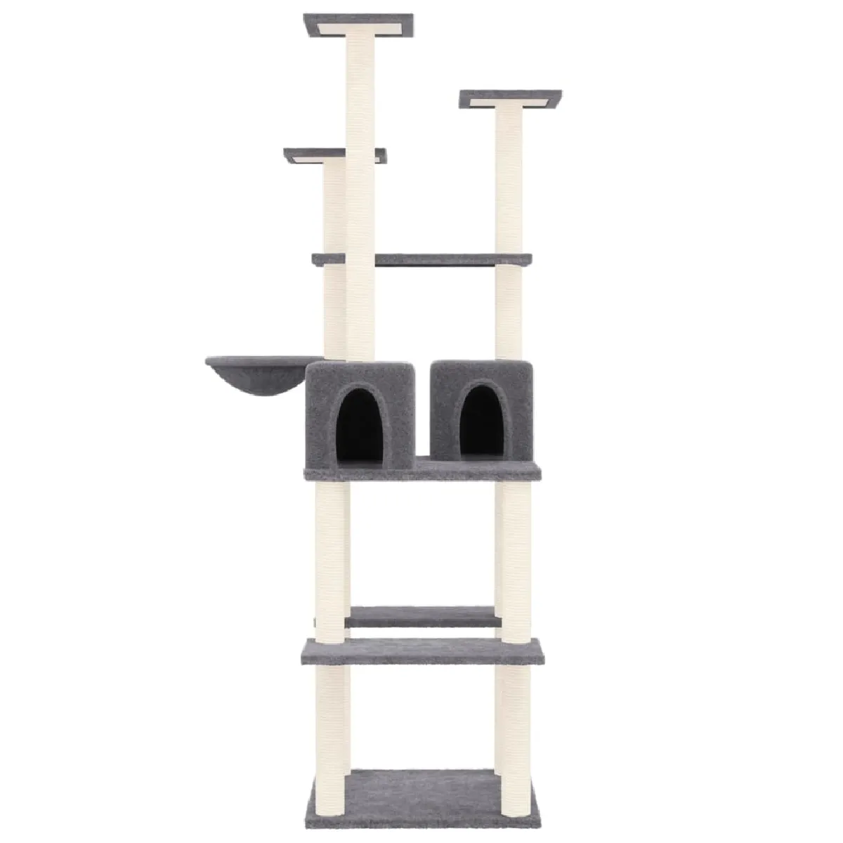 Meilleurs prix pour Arbre à chat meuble tour grimper jouet grattage grattoir escalade plateforme avec griffoirs en sisal foncé 167 cm gris 02_0022679