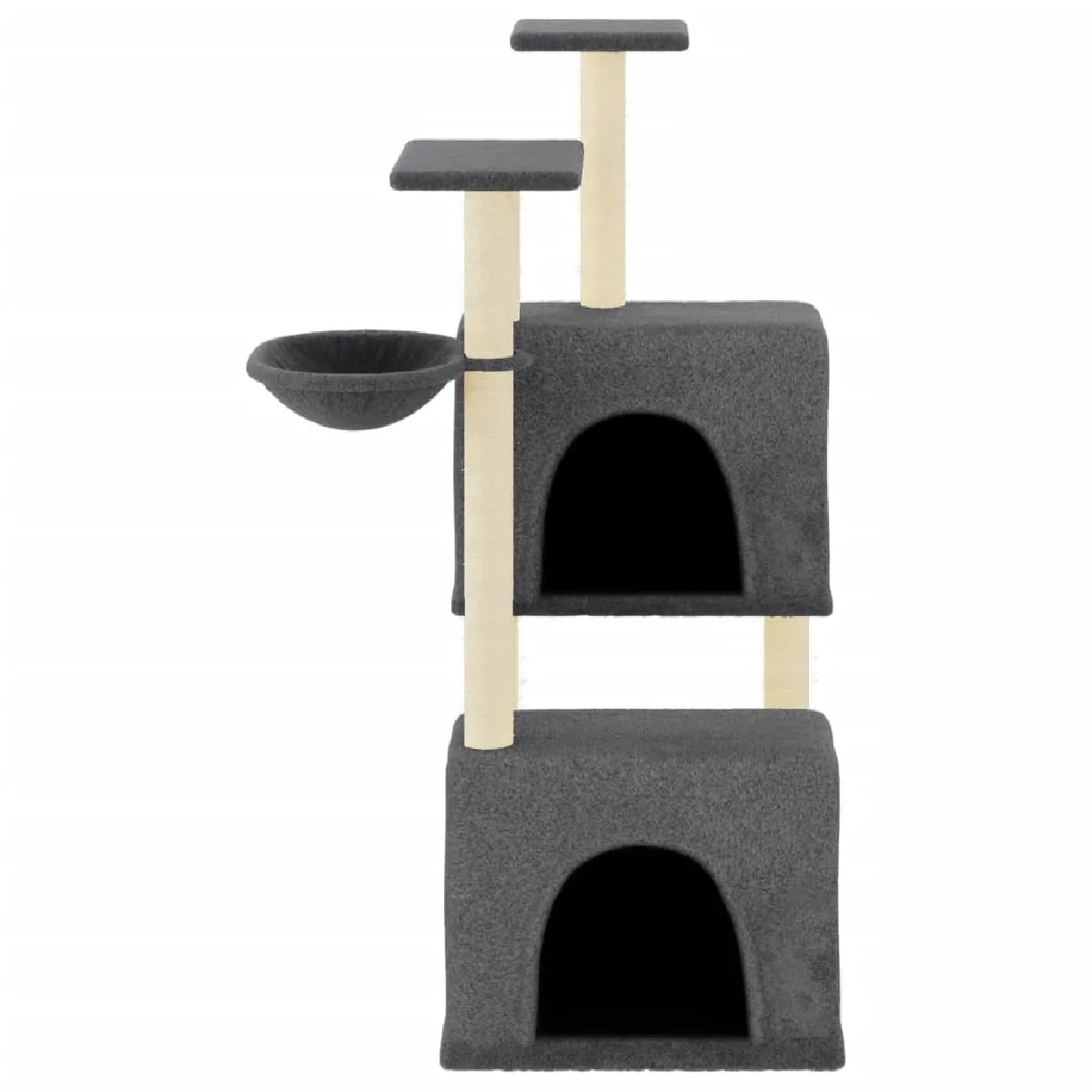 Comparer les prix de Arbre à chat meuble tour grimper jouet grattage grattoir escalade plateforme avec griffoirs en sisal foncé 122 cm gris 02_0022650