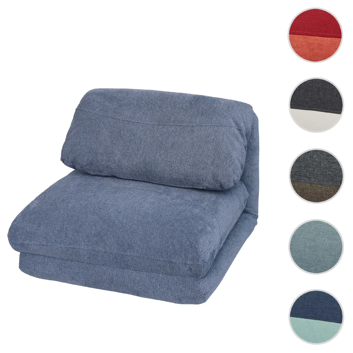 Mendler Bleu Fauteuil-Lit Tissu