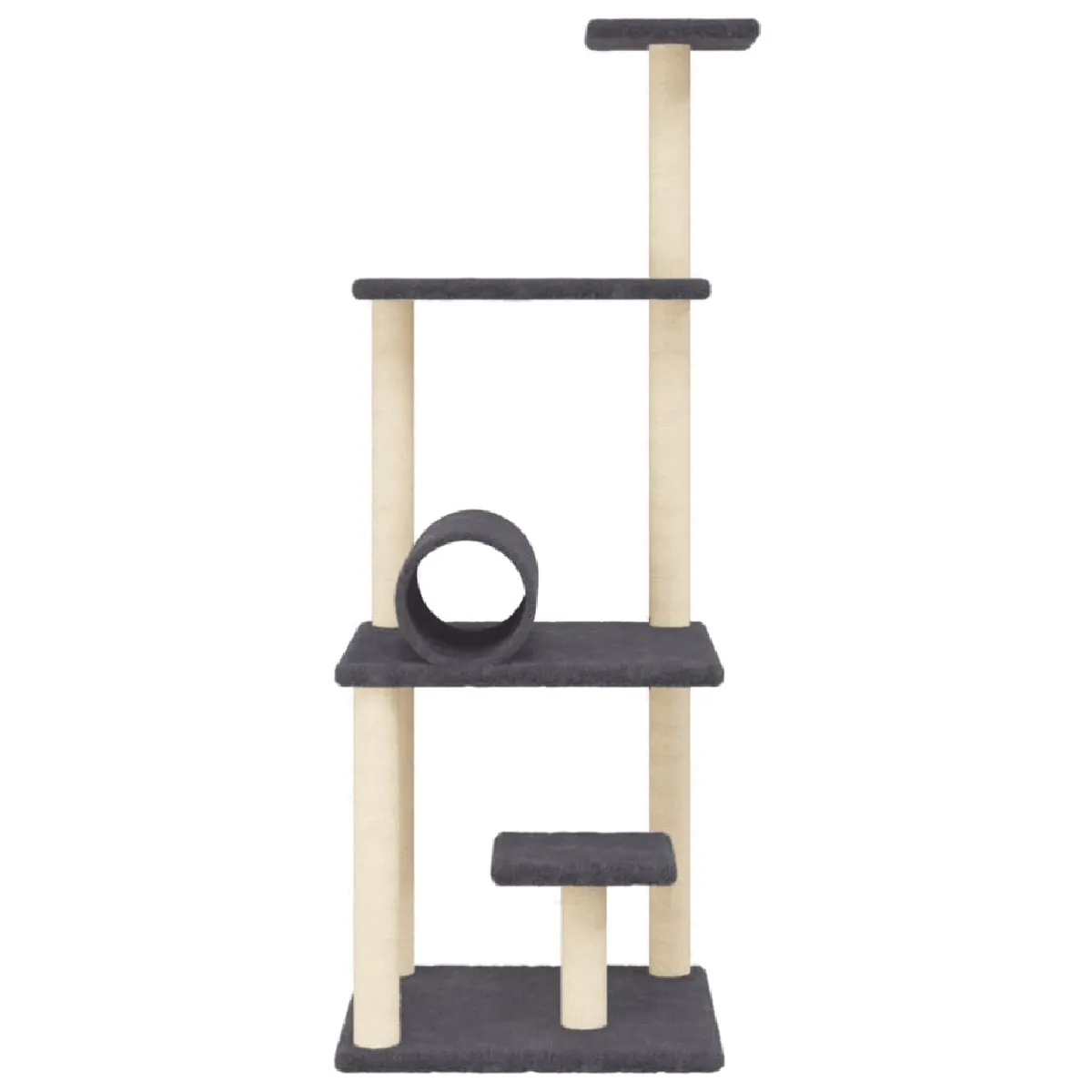 Meilleurs prix pour Arbre à chat meuble tour grimper jouet grattage grattoir escalade plateforme avec griffoirs en sisal foncé 136 cm gris 02_0022658