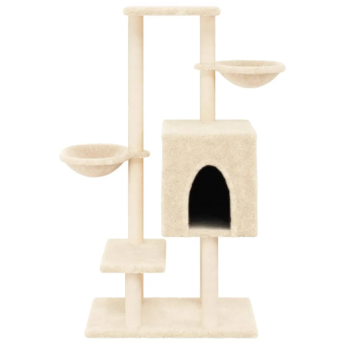 Meilleurs prix pour Arbre à chat meuble tour grimper jouet grattage grattoir escalade plateforme avec griffoirs en sisal 117 cm crème 02_0022460