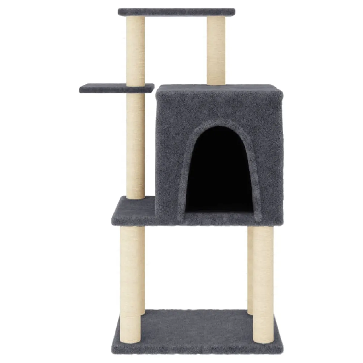 Comparer les prix de Arbre à chat meuble tour grimper jouet grattage grattoir escalade plateforme avec griffoirs en sisal foncé 97 cm gris 02_0022722