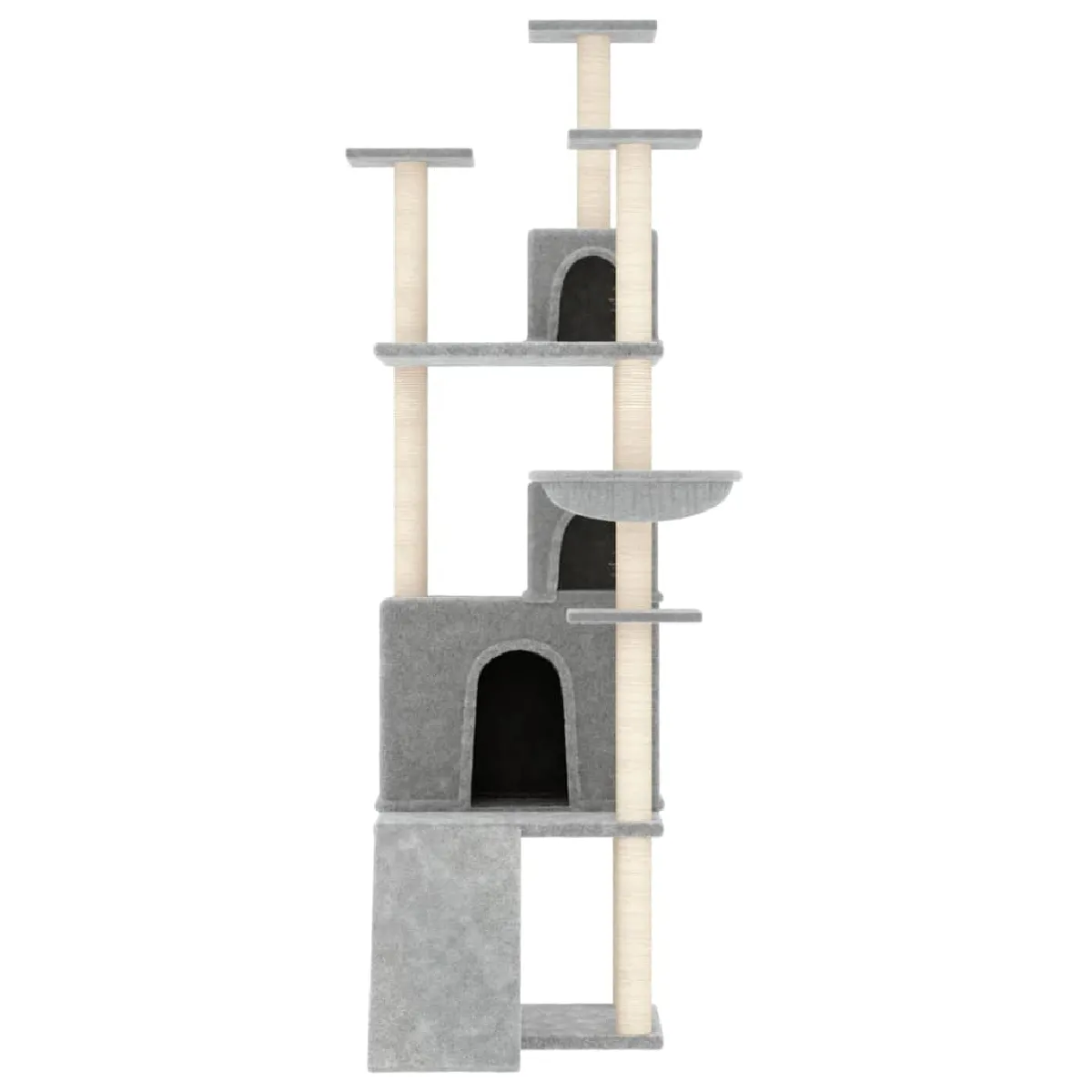 Meilleurs prix pour Arbre à chat meuble tour grimper jouet grattage grattoir escalade plateforme avec griffoirs en sisal clair 175 cm gris 02_0022591