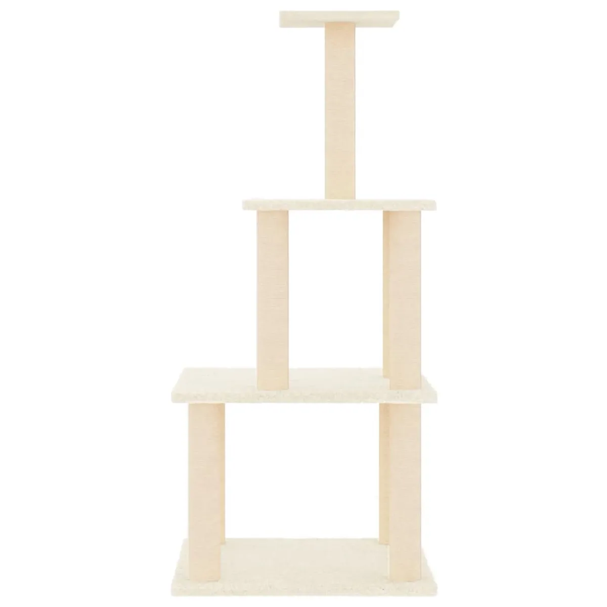 Meilleurs prix pour Arbre à chat meuble tour grimper jouet grattage grattoir escalade plateforme avec griffoirs en sisal 111 cm crème 02_0022459