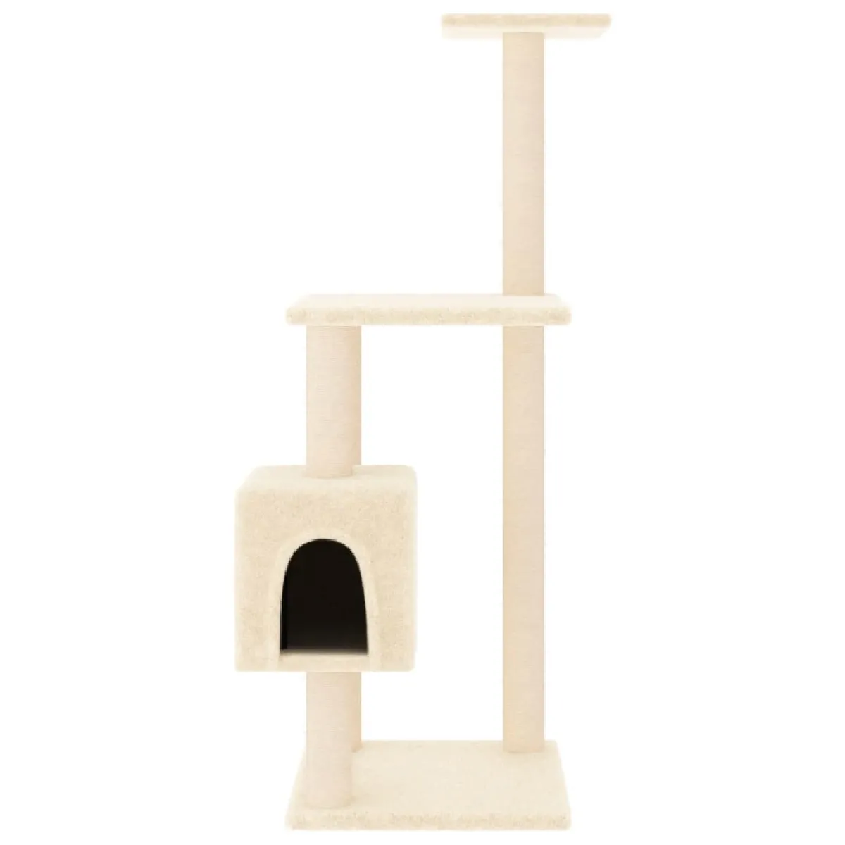 Meilleurs prix pour Arbre à chat meuble tour grimper jouet grattage grattoir escalade plateforme avec griffoirs en sisal 104 cm crème 02_0022449