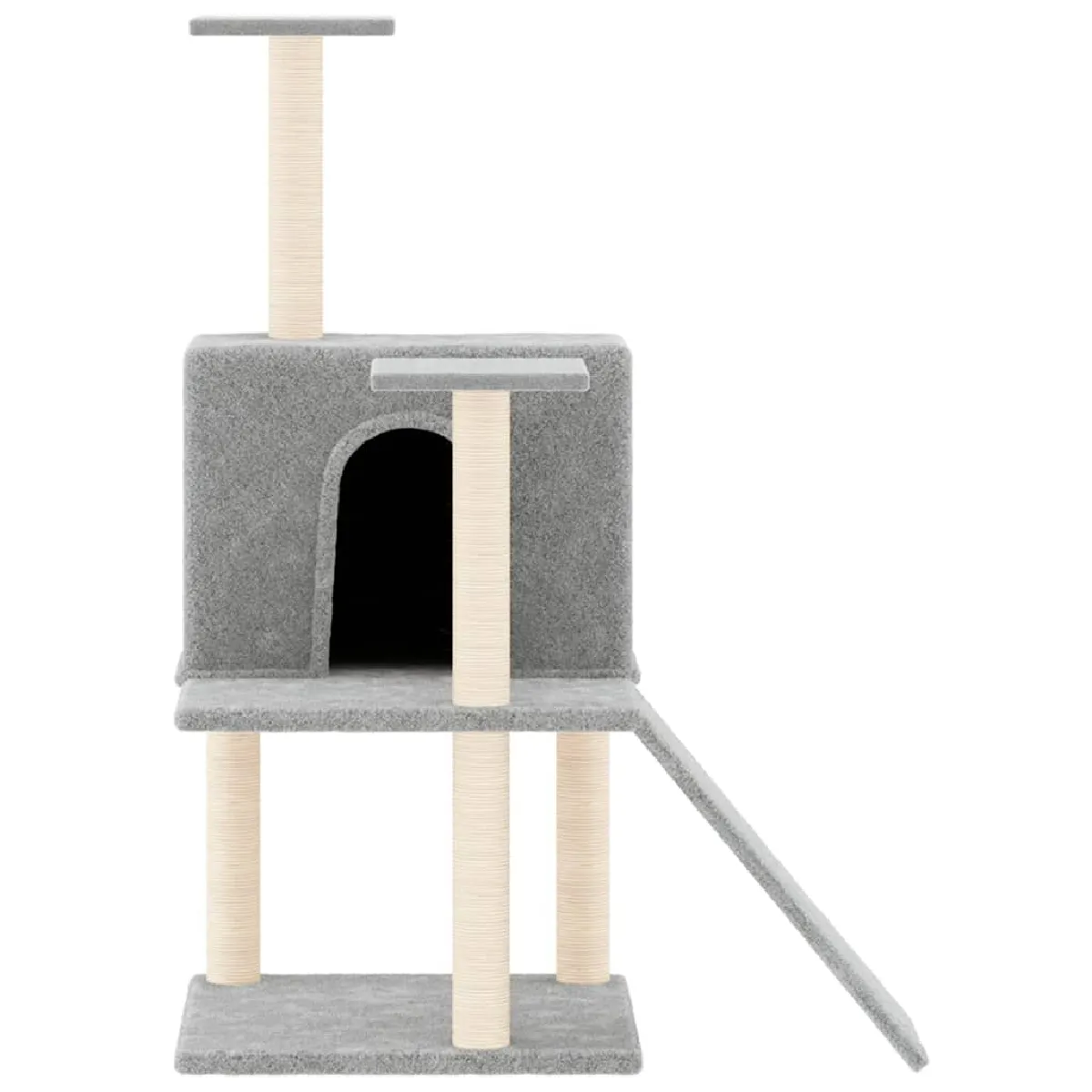 Meilleurs prix pour Arbre à chat meuble tour grimper jouet grattage grattoir escalade plateforme avec griffoirs en sisal clair 109 cm gris 02_0022546