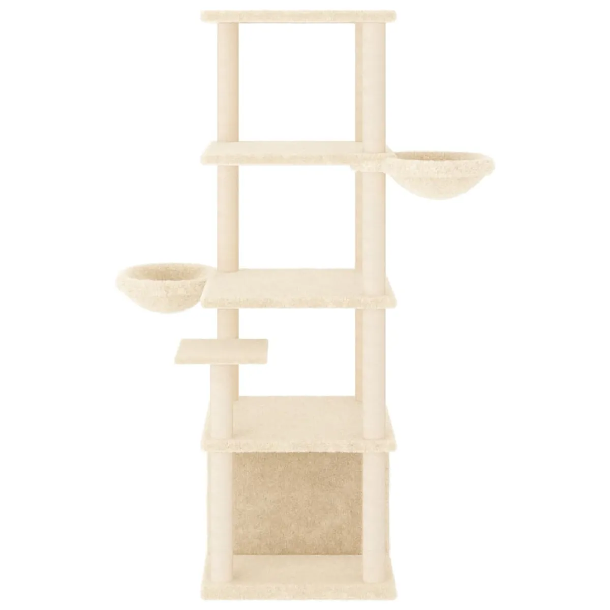 Comparer les prix de Arbre à chat meuble tour grimper jouet grattage grattoir escalade plateforme avec griffoirs en sisal 147 cm crème 02_0022479