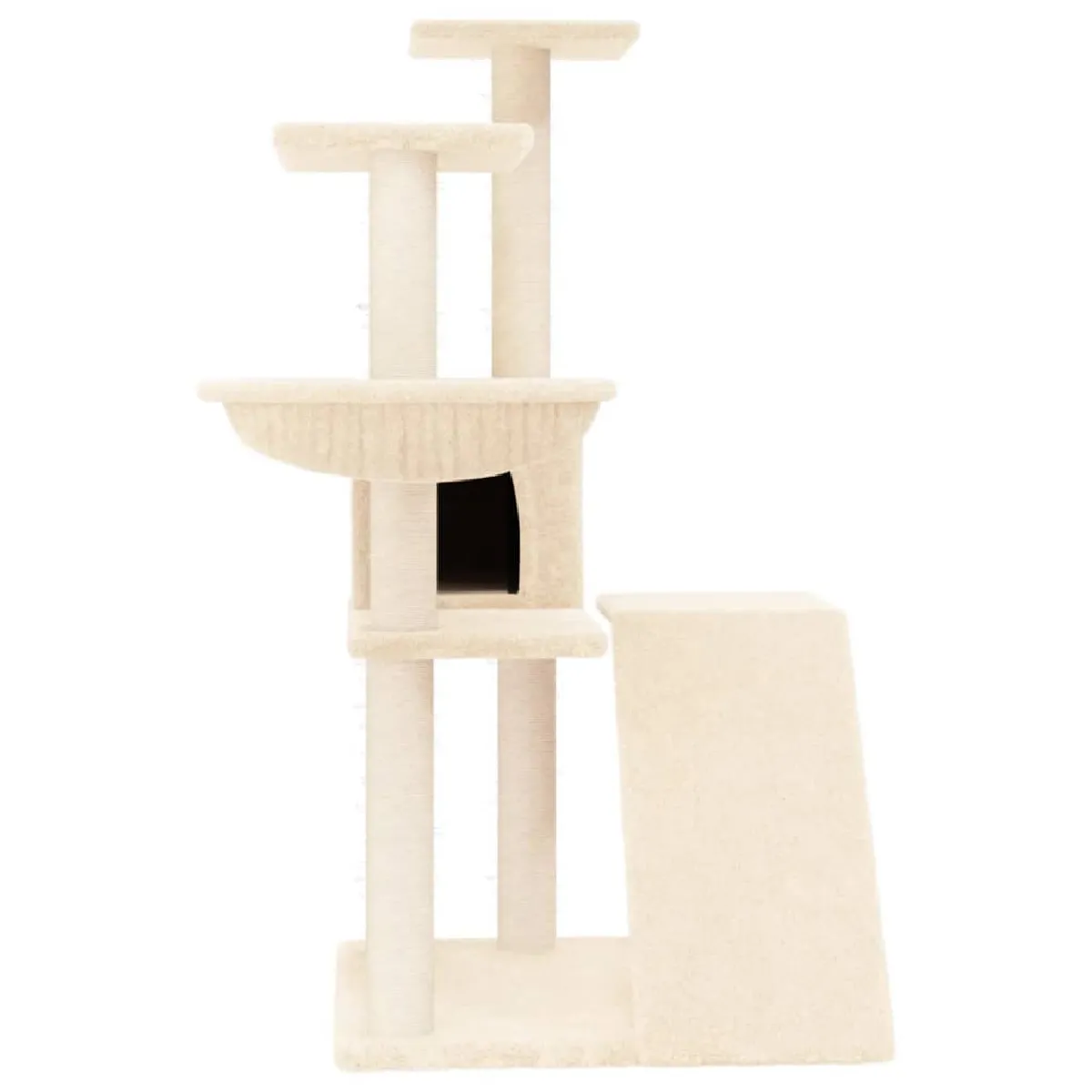Meilleurs prix pour Arbre à chat meuble tour grimper jouet grattage grattoir escalade plateforme avec griffoirs en sisal 94 cm crème 02_0022533
