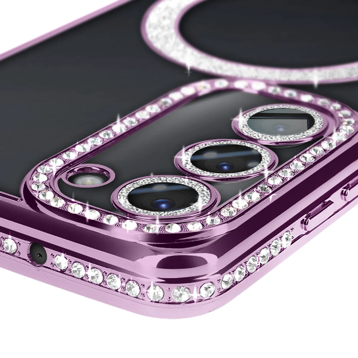 Coque Avizar IPhone 13 - Protection Diamant Strass - Violet - Rigide