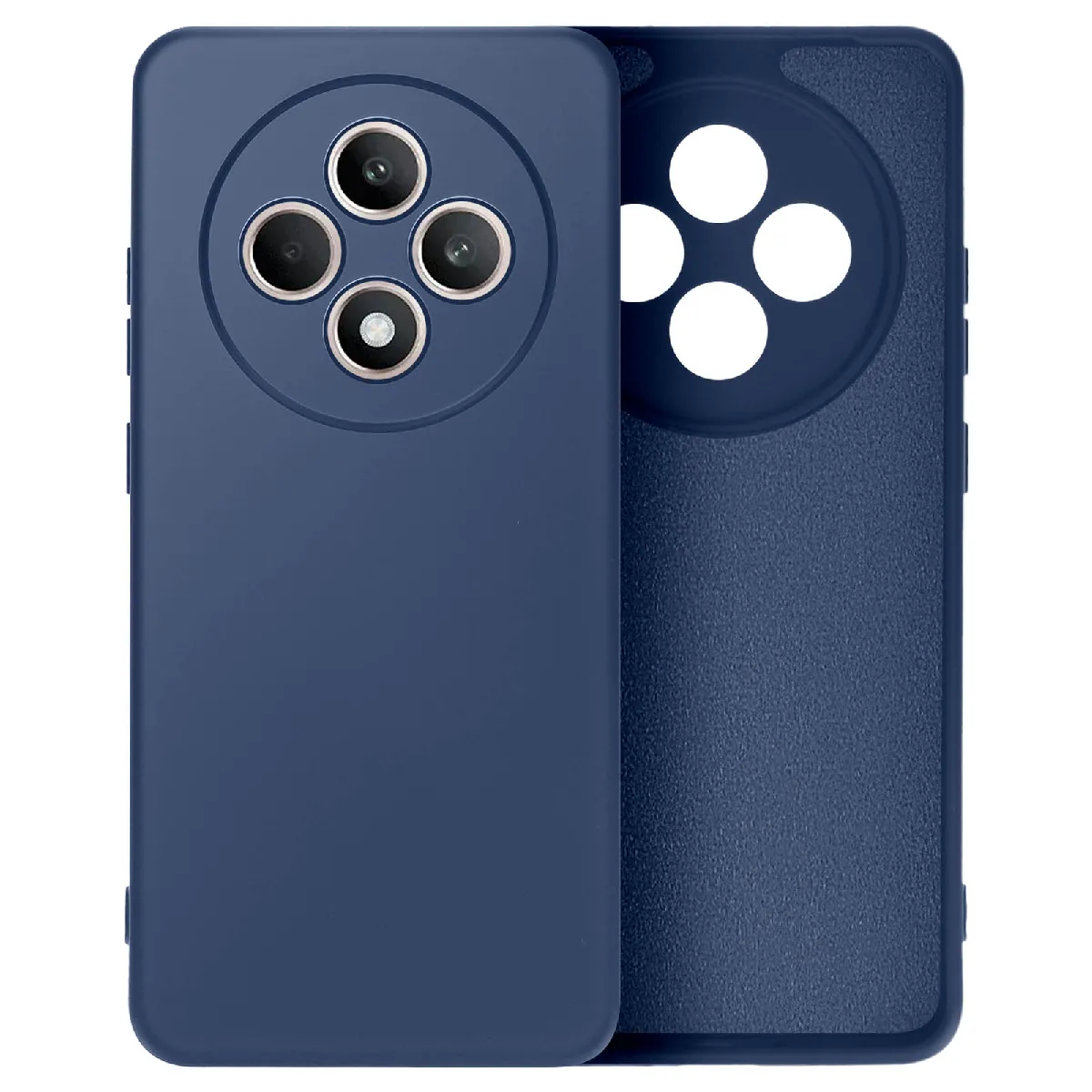 Avizar Bleu Coque Pour Oppo Reno 12F Semi-Rigide Soft-Touch Anti-Traces Nuit