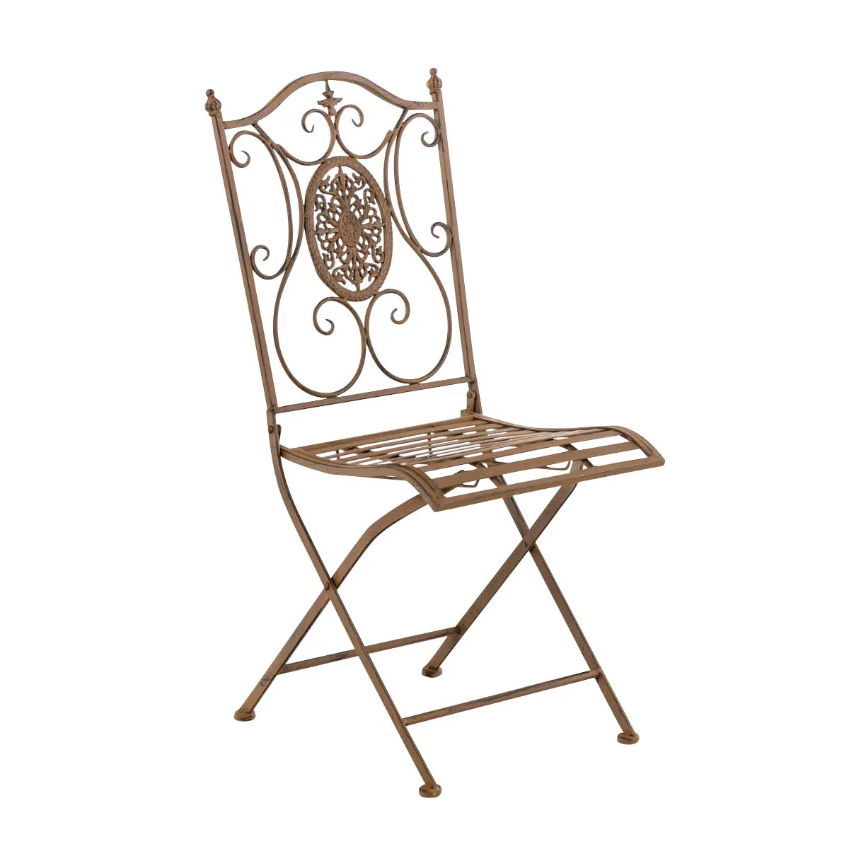 Chaise de jardin pliante en métal - Patine antique