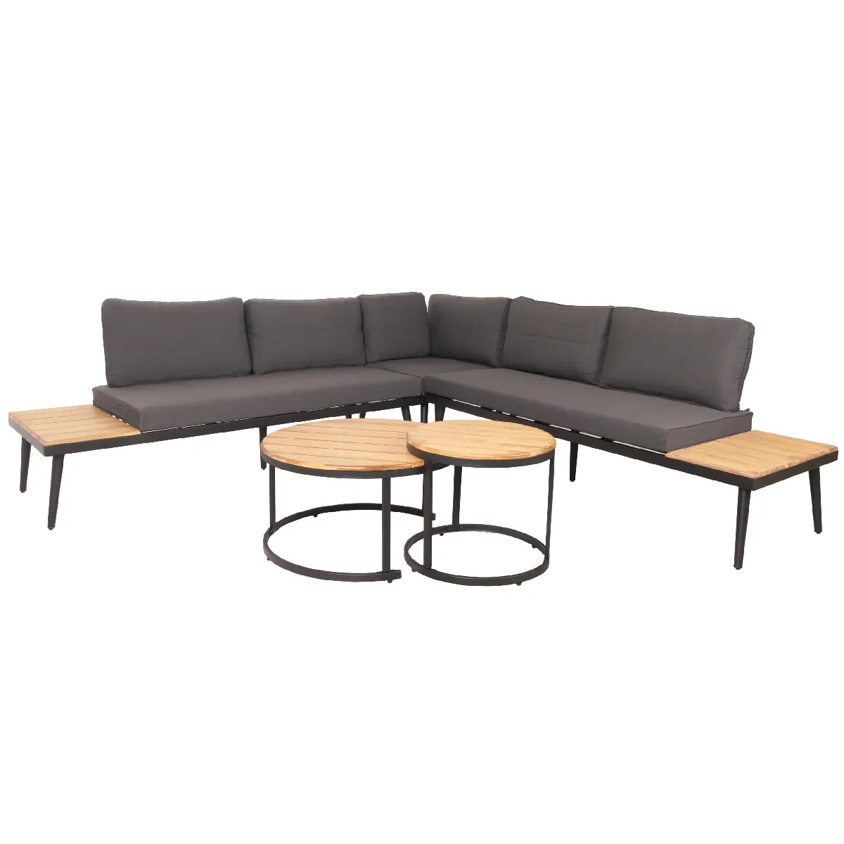 Decoshop26 Salon de jardin 5 places - Marron