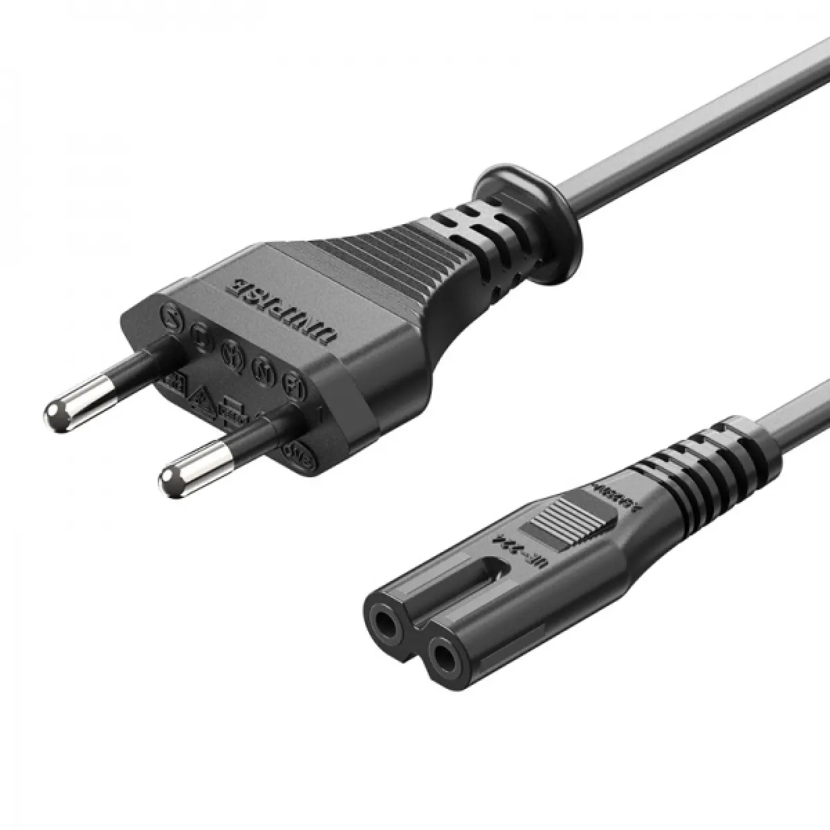 Cable d'alimentation Vention ZCLBAC 1,8 m Europlug vers C7 noir cuivre PVC - Image 2