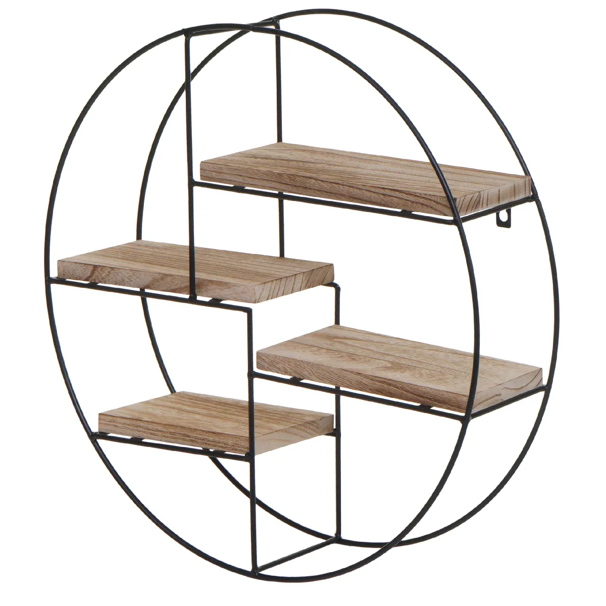 Decoshop26 Étagère murale métal bois - Naturel
