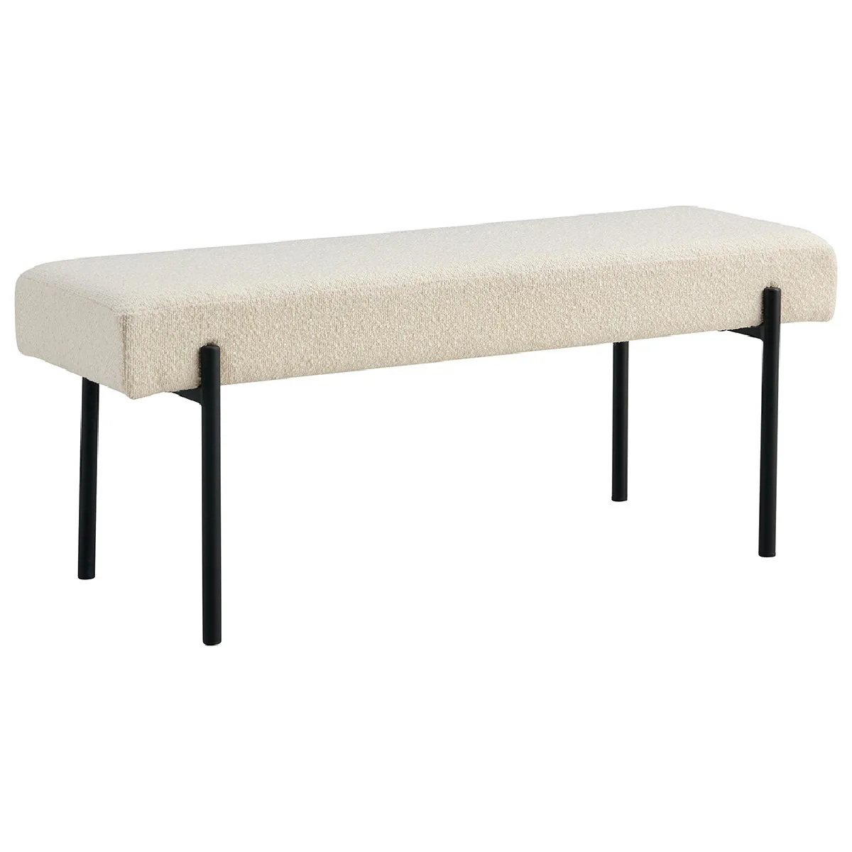 Bestmobilier Blanc Romeo - Banc - Tissu Bouclette - 100 Cm - Image 3