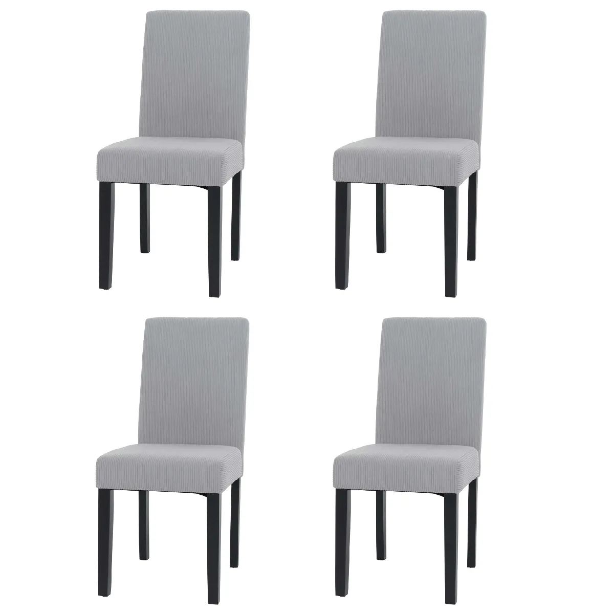 decoshop26 Lot de 4 Chaises Gris Clair