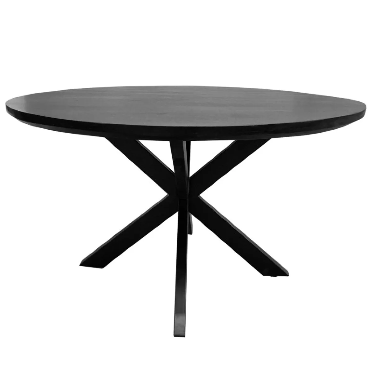 Meilleurs prix pour MACY-Table à manger Ronde 4 personnes 130 cm en bois massif noir