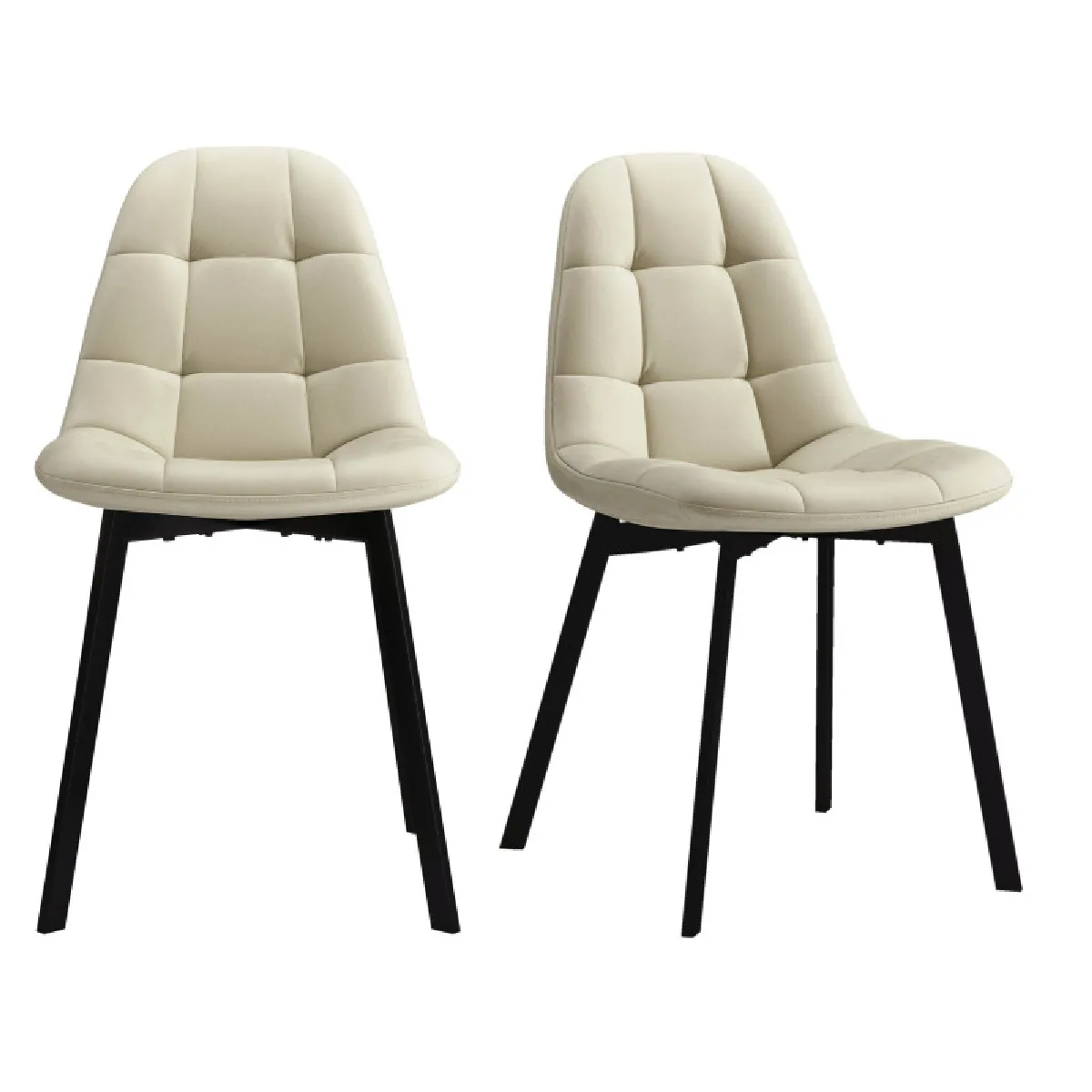 STELLIA-Chaise en velours blanc (x2) STELLIA-Chaise en velours blanc (x2)
