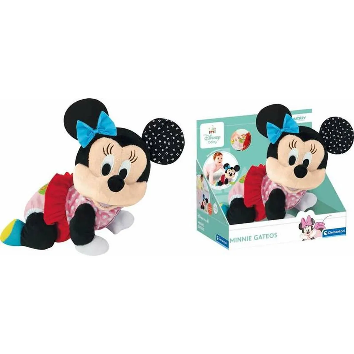 Clementoni Baby Minnie Gateos 55574 Peluche Interactive pour bébés avec laquelle Elle fera Ses Premiers Pas Enseigne Les Chiffres et Les Sons d'animaux à partir de fabriquée en Italie