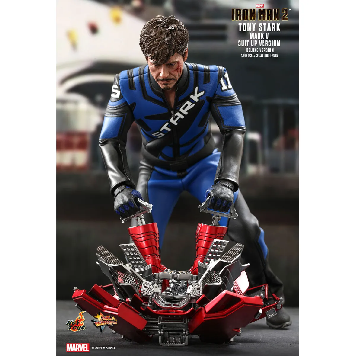 Figurine Hot Toys Iron Man Mark V Suit Up Deluxe (MMS600) - 1/6e NEUF