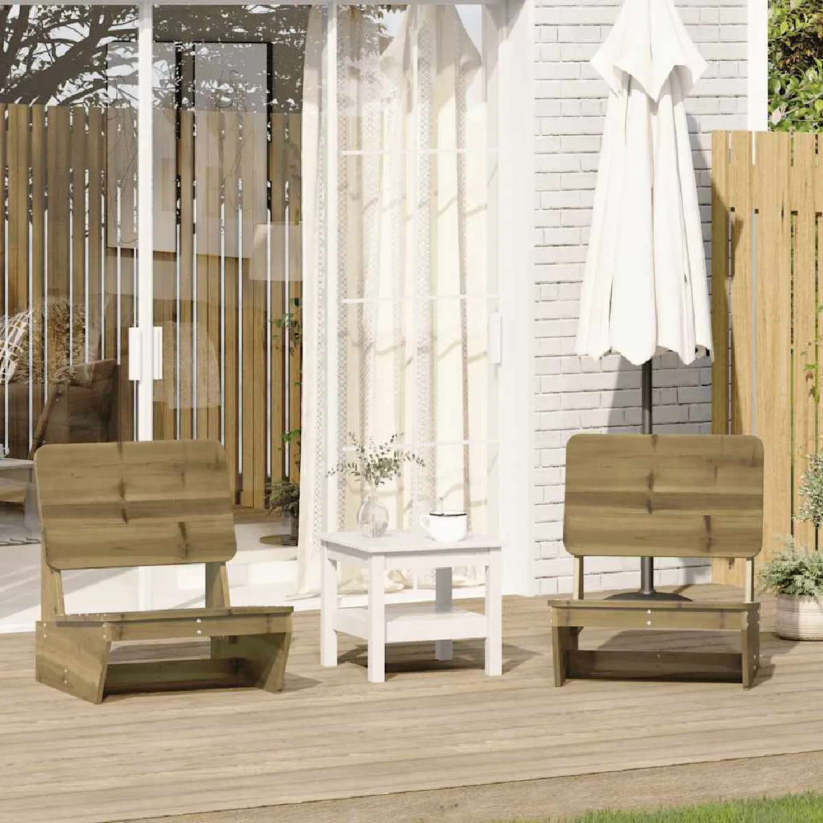 vidaXL Chaises de jardin en bois de pin imprégné