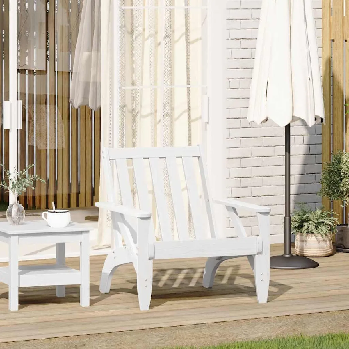 vidaXL Chaise Adirondack - Bois de pin Blanc