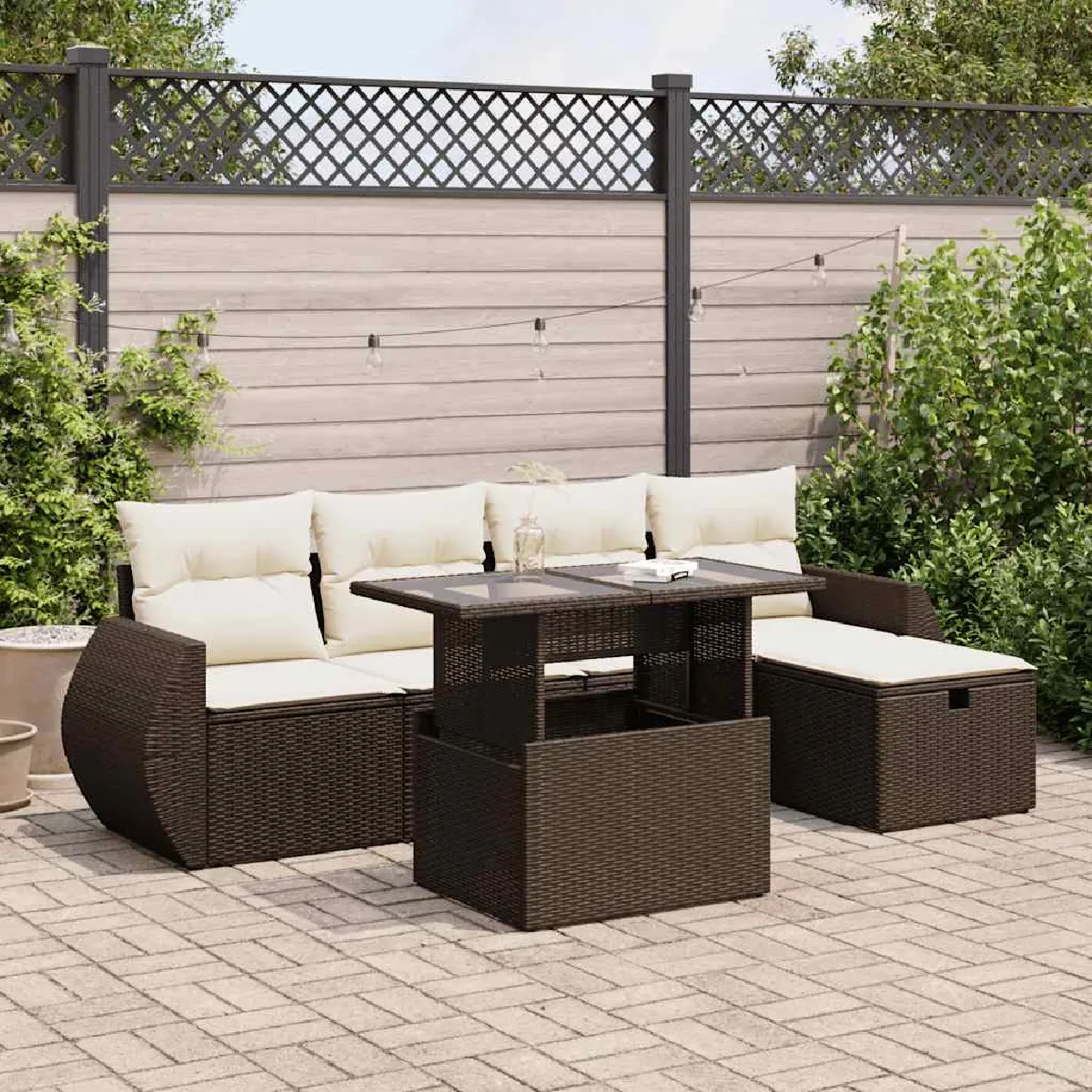 VIDAXL Salon de jardin 6 pièces avec coussins - vue 2