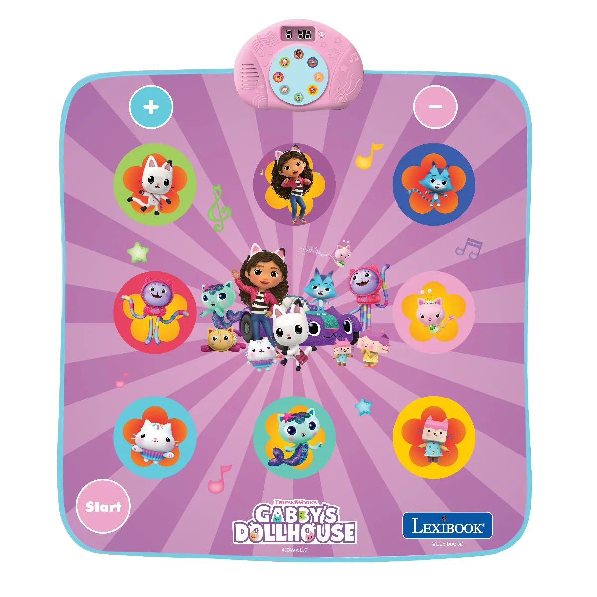 Tapis de danse électronique Bluetooth et lumineux Gabby et la maison magique avec 6 modes de jeu