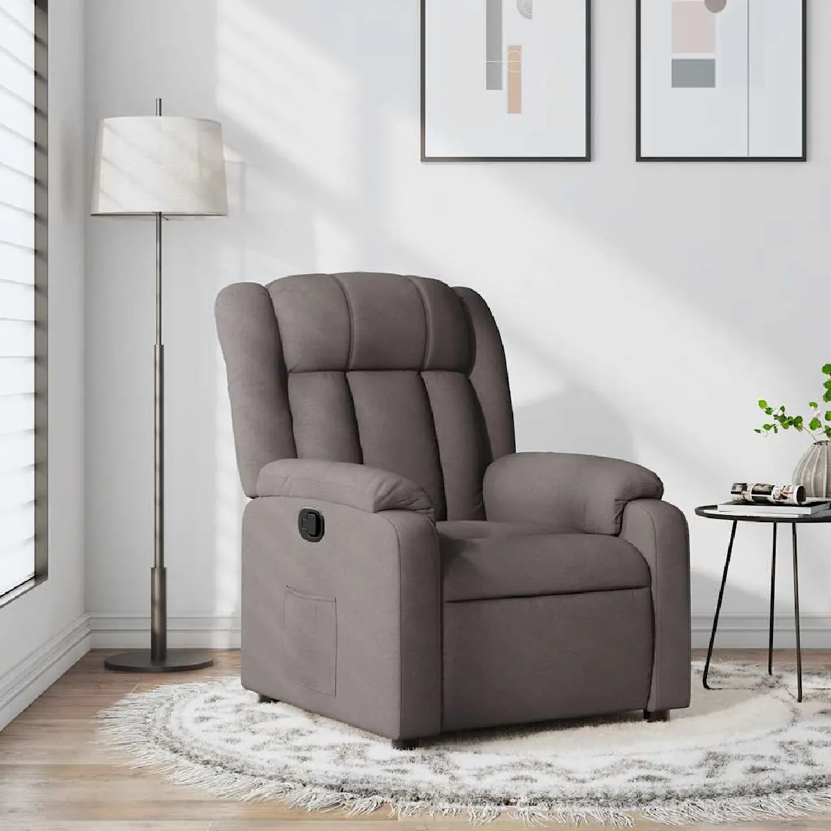 Non Communiqué Taupe Vidaxl Fauteuil Réglable Tissu - Image 3