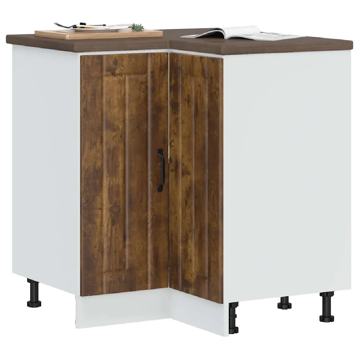 vidaXL Armoire d'angle de cuisine Lucca - Chêne fumé