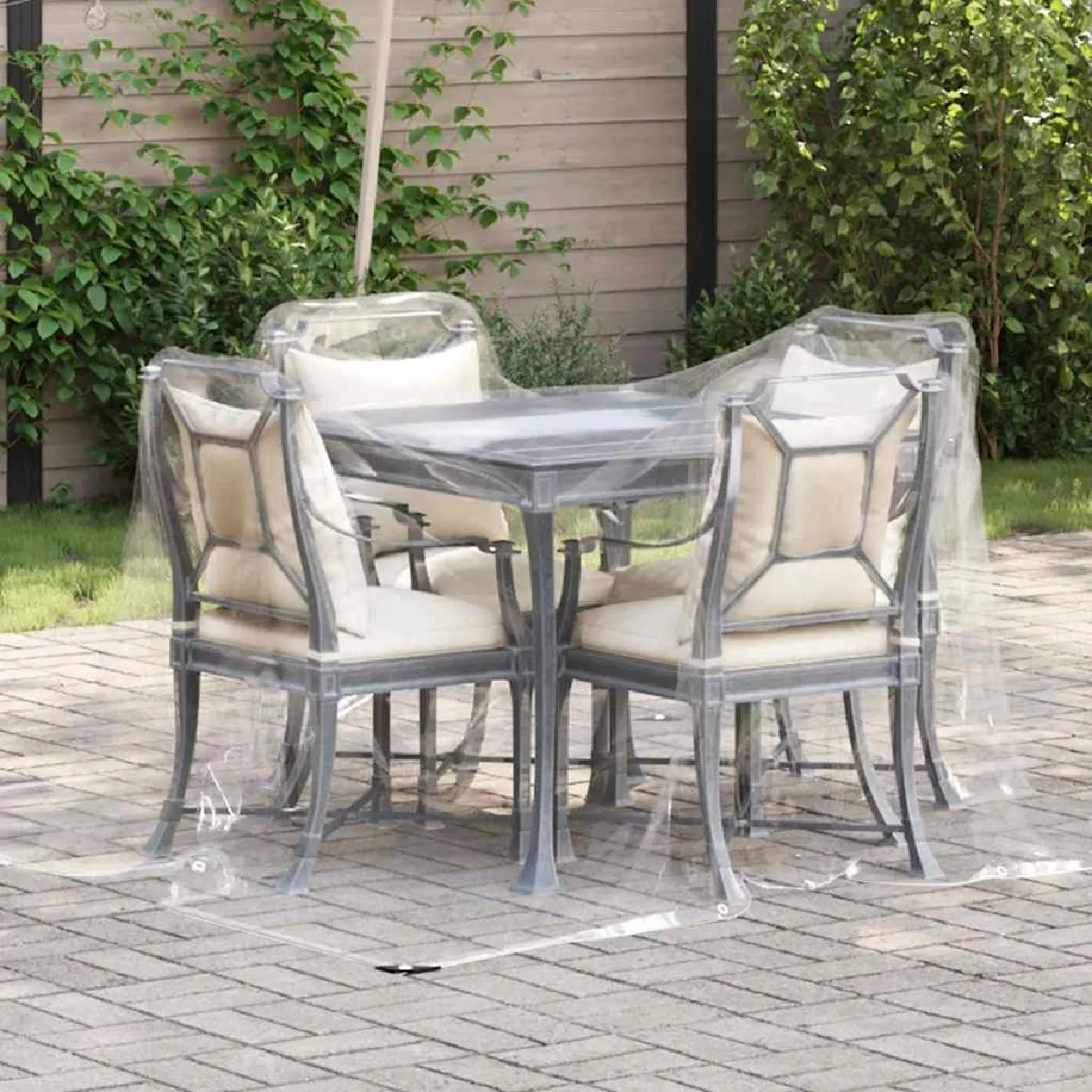 Vidaxl Bâche transparente 2x2 m Gris - vue 1