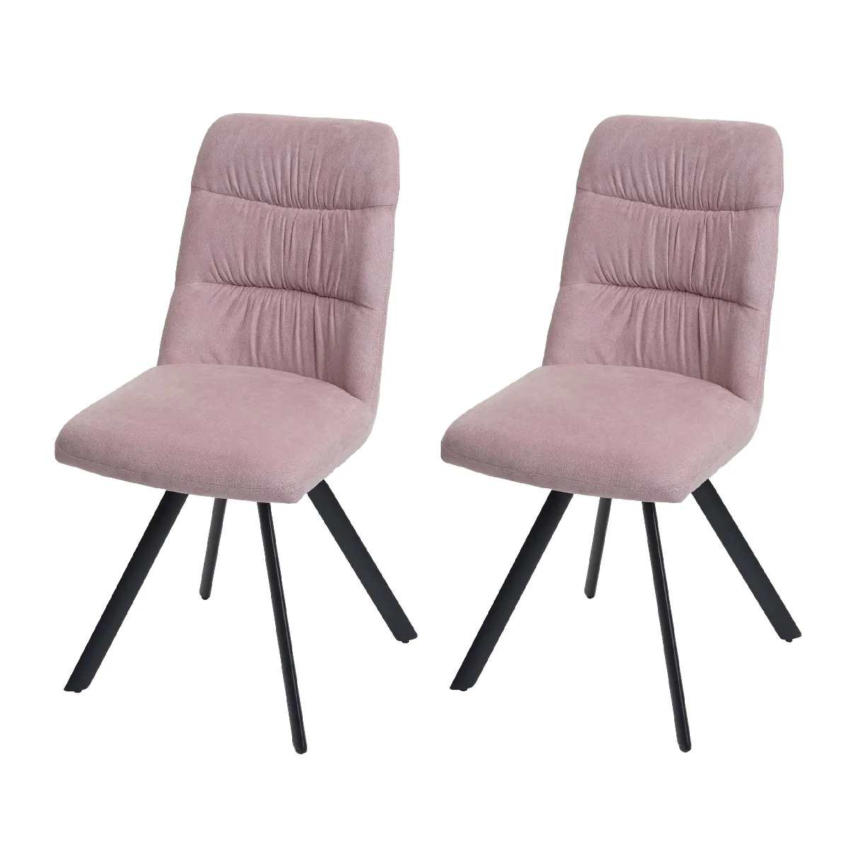 Decoshop26 Lot de 2 Chaises - Velours Rose
