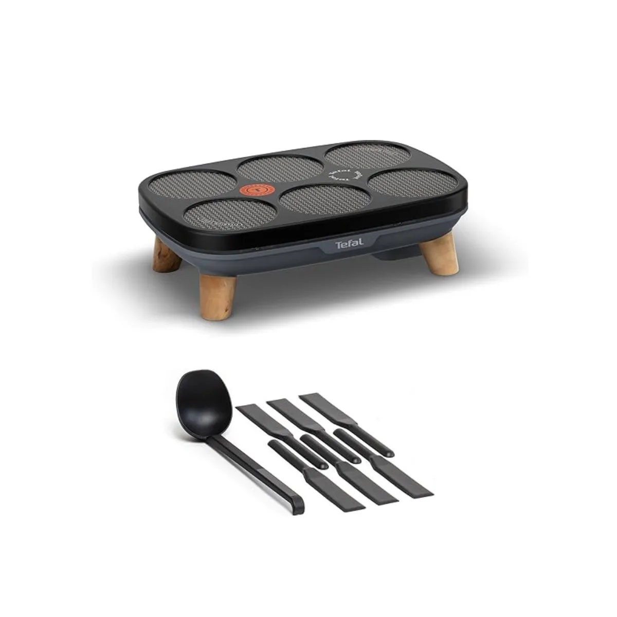 Tefal Crêpier Gourmet Crêpier électrique 6 empruntes Revêtement antiadhésif Rangement facile Thermo Spot PY901BF1 - vue 8