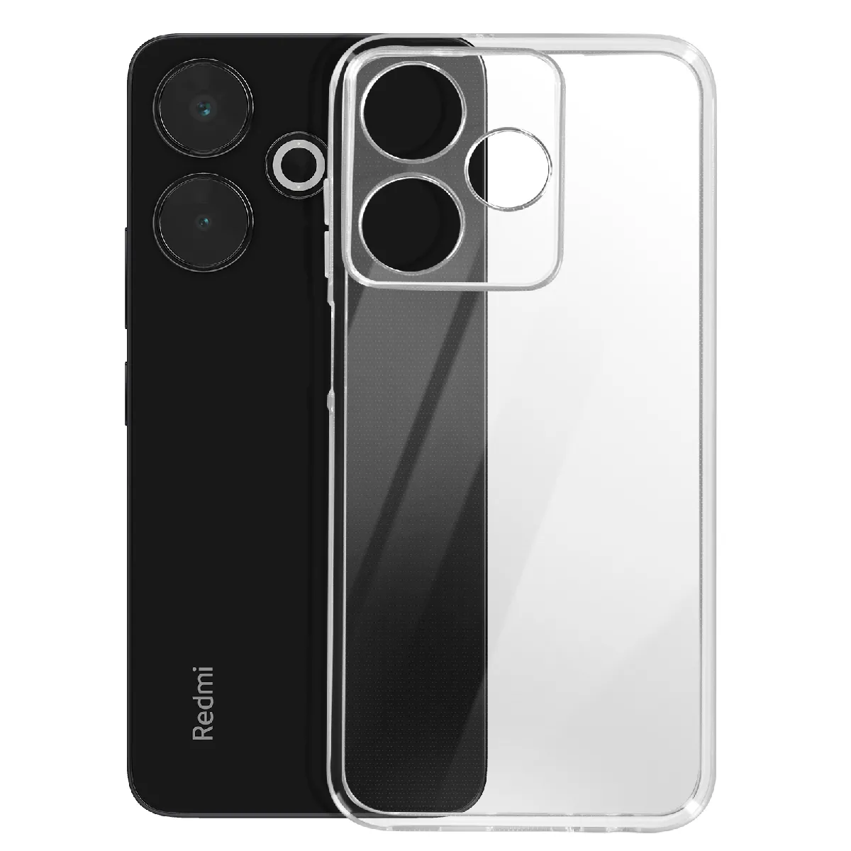 Avizar Coque Pour Xiaomi Redmi 13 Bloc Caméra Protégé Silicone Souple Transparent
