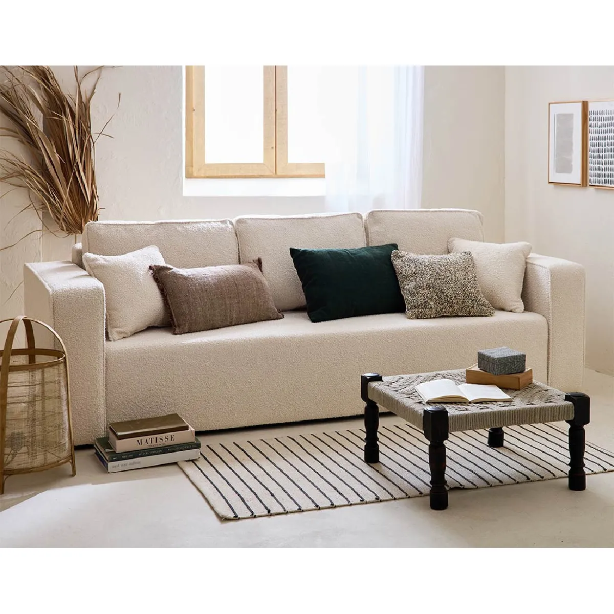 Bestmobilier canapé convertible 3 places - Beige