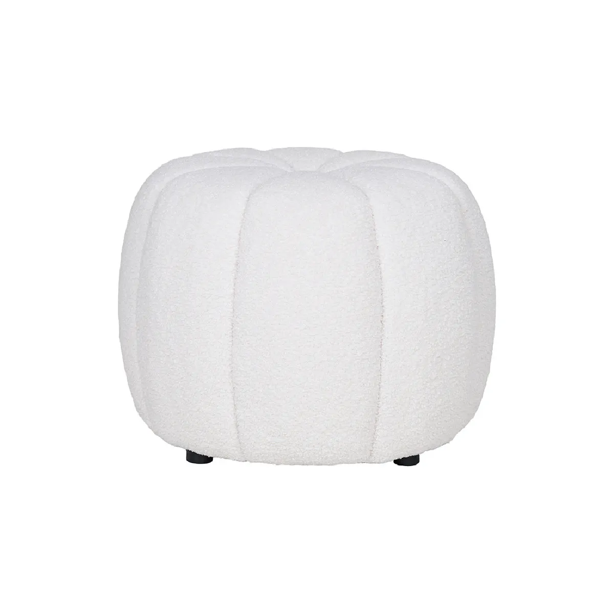 Lisa Design Pouf Rond Bouclette - Écru